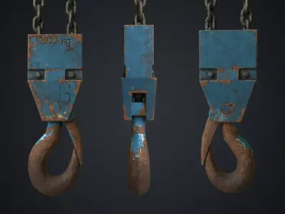 Construction Crane Low-poly 3D model