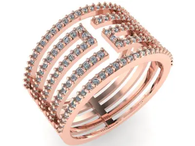 GOLD TWIST RING DOC-R8118 3D print model