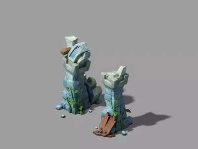 Game Cartoon - City - City Gate 04 3D model