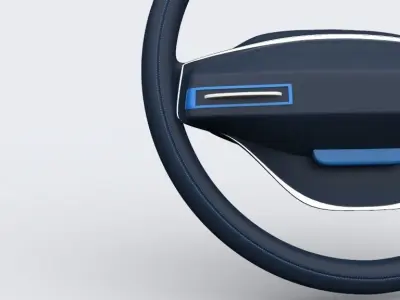 Luxury car steering wheel concept design 3D model