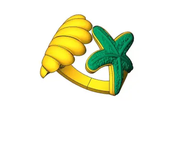 Shell  Star Ring 3D print model