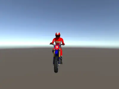 Low Poly Dirt Bike With Rider-2 Low-poly 3D model