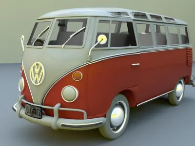 Volkswagen Samba T1 Bus 3D Model Low-poly 3D model