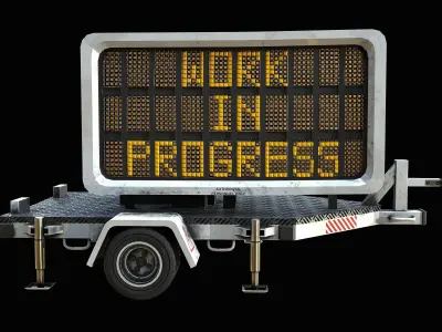 Sign Trailer PBR Low-poly 3D model