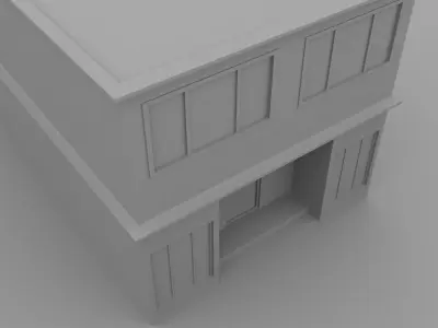 building model 2 low poly Low-poly 3D model