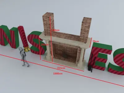 Christmas Decorative Element-Wishes 3D model