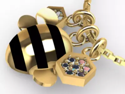 bee pendant 3D print model