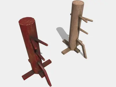 wooden practice dummy Low-poly 3D model