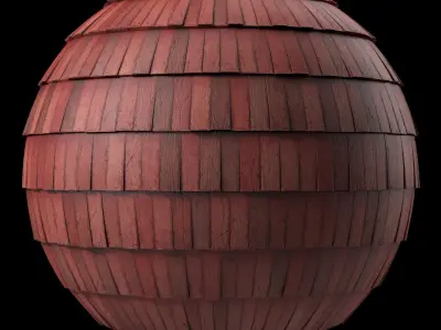 Roof Tile Materials 40- Wood Roofing By 3 color Pbr 4k 3D model