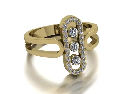 Messika Ring Gold 3D print model