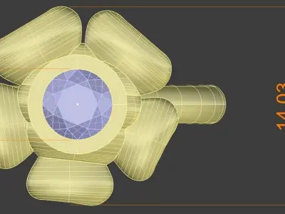 Ladies Bezel Set Flower Ring Diamond Gold Silver Womens Jewelry 3D print model