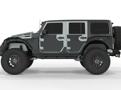 Jeep Wrangler Rubicon Fab Fours 2018 3D model