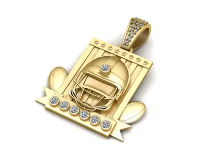 CRICKET HALMET  DAIMOND PENDANT 3D PRINTABLE MODEL  3D print model