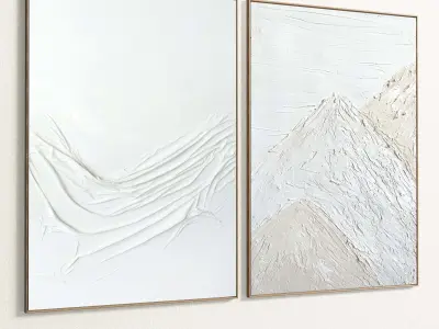 Plaster Two Photo Frame 203 Low-poly 3D model
