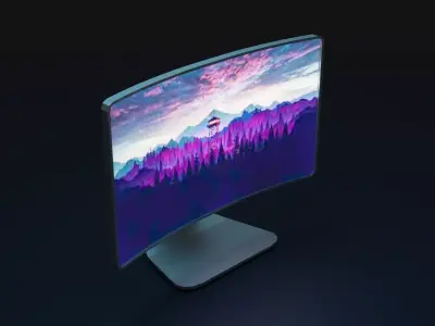 monitor curved Free 3D model