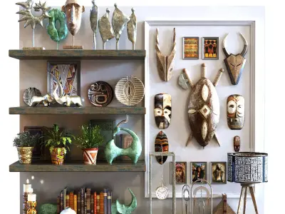 35 decoration object set 100 africa art style 3D model