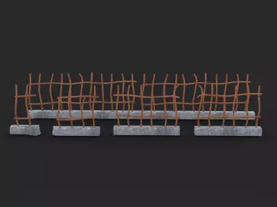 Rusty fence  3D model