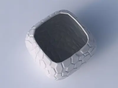 Bowl semi-quadratic with organic cells 3D print model