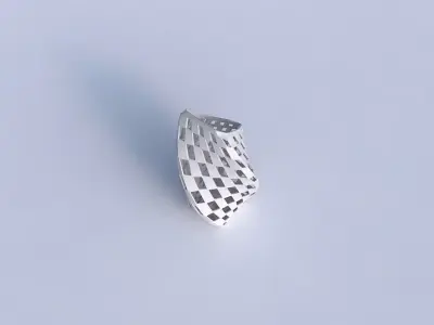 Vase twisted bent quadratic with checker grid lattice 3D print model