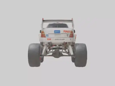 Rally Race Car model Low-poly 3D model