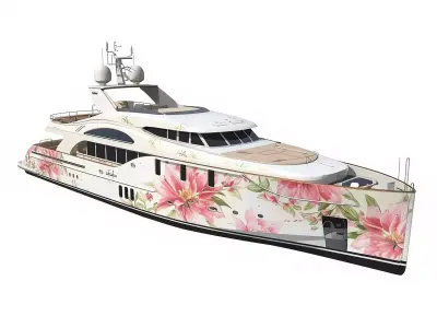 Spring Edition Floral Sport Yacht 3D Model 3D model