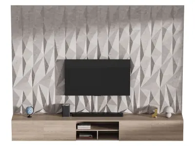 Modern TV Wall 021 3D model