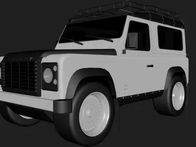 Land Rover Defender 90TD Low-poly 3D model