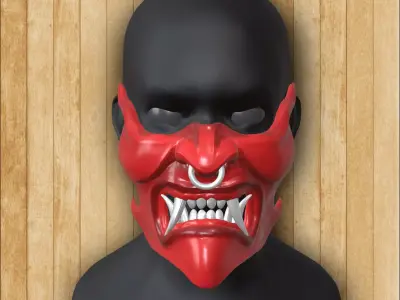 Fire Demon mask model  3D print model