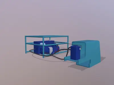 Motor Pump Low-poly 3D model