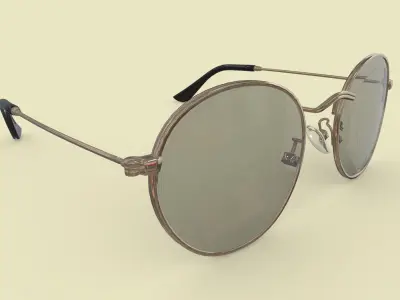 Round Polarized Sunglasses Low Poly PBR Realistic Low-poly 3D model