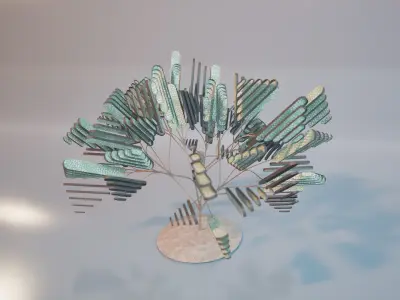 Conceptual shrub S1Av4 Low-poly 3D model