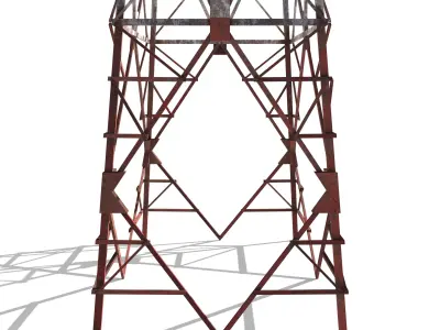 Electricity Pole 8 Weathered Low-poly 3D model
