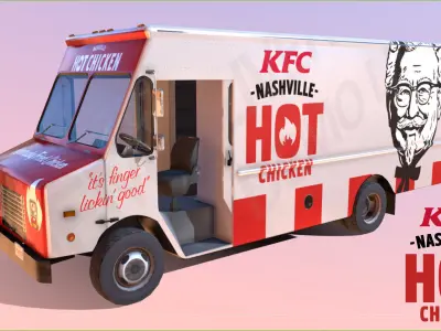 Morgan Olson KFC Nashville Food Truck Low-poly 3D model