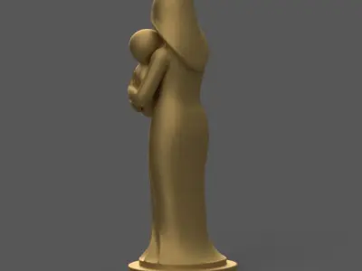 Pure Love Mother Child 3D STL Statue 3D print model