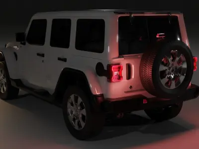 Jeep Wrangler 2018 - Simple Rig with Drivers for Lights 3D model