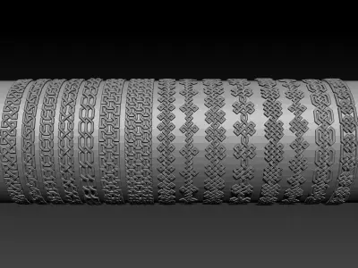 46 Celtic Trim Brushes and Alphas 3D model