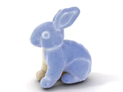 Fluffy White Rabbit model pack Low-poly 3D model