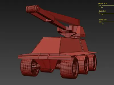 Robot Crane Vehicle Low-poly 3D model