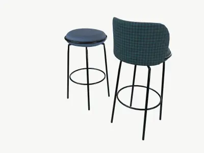Bar Stool Low-poly 3D model