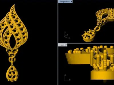 Studs Earrings 3dm and stl  file 3D print model