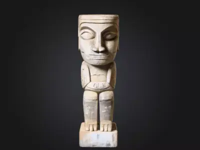 Majestic Stone Guardian Low-poly 3D model