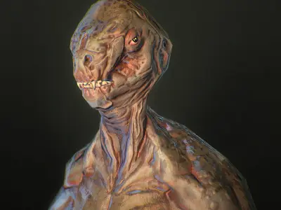 Character Reptile Animation Rig  Low-poly 3D model