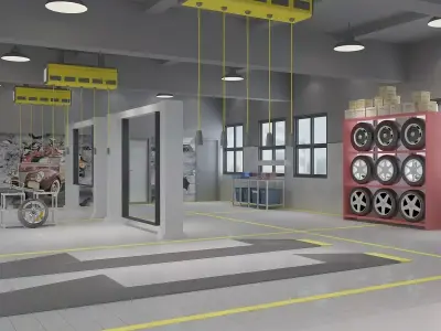 Car Repair Garage 3D model