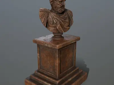 hercules bust of roman man Low-poly 3D model
