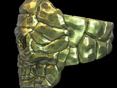 Skull ring Rock vol1  jewelry 3D print model