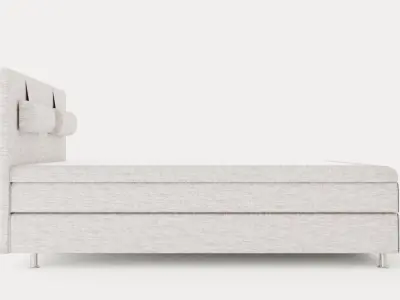 Layla Continental Bed 160 Light Gray Low-poly 3D model
