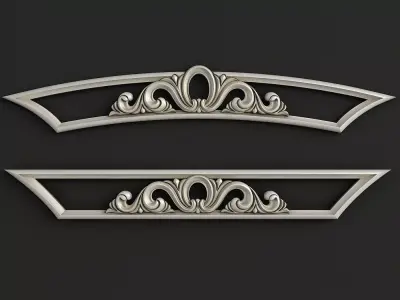 3D Carved decor horizontal 3D model