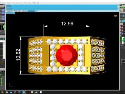 Luxury Pave Halo Men Ring Jewelry Model 4457 3D print model