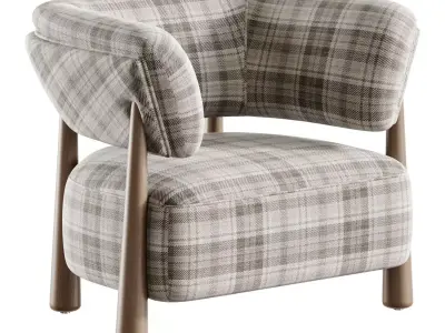 Dolores Stone Cream Fabric Occasional Chair 3D model