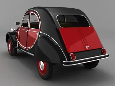 CITROEN 2CV yellow 3D model